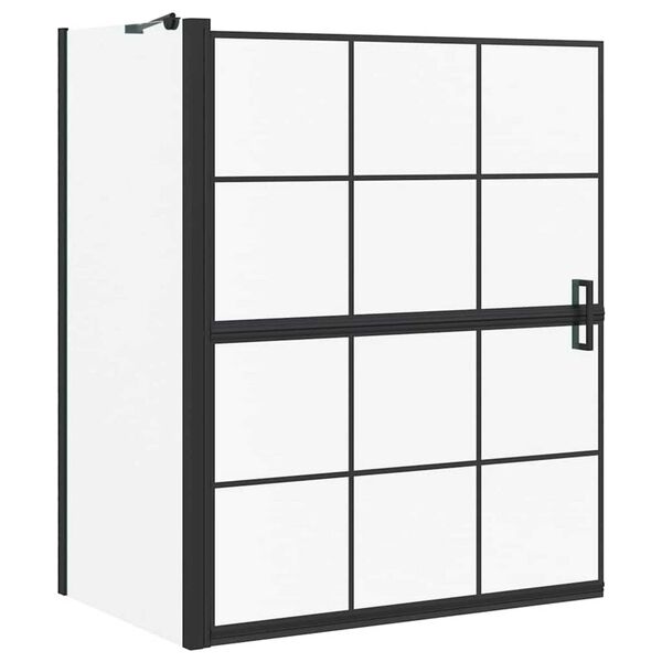 vidaXL Sprchov&aacute; clona do k&uacute;peľne Čierna a priehľadn&aacute; 116 x 68 x 128 cm