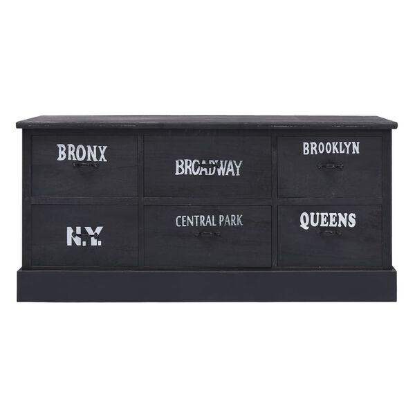 vidaXL Lavička do chodby, čierna 115x30x40 cm, drevo