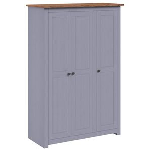 vidaXL 3-dverov&yacute; &scaron;atn&iacute;k siv&yacute; 118x50x171,5 cm borovicov&eacute; drevo Panama Range