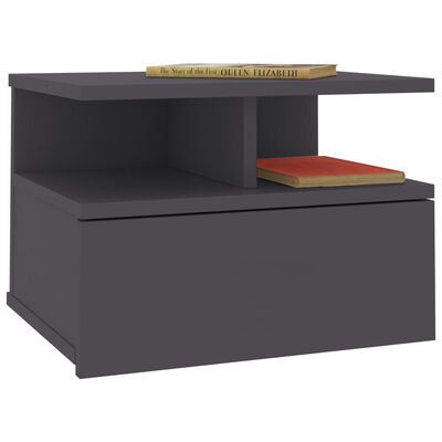 vidaXL Nástenné nočné stolíky 2ks, sivé 40x31x27 cm, kompozitné drevo