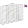 vidaXL Obl&uacute;kov&eacute; gabionov&eacute; ko&scaron;e 2ks 300x50x200/220cm pozinkovan&eacute; železo