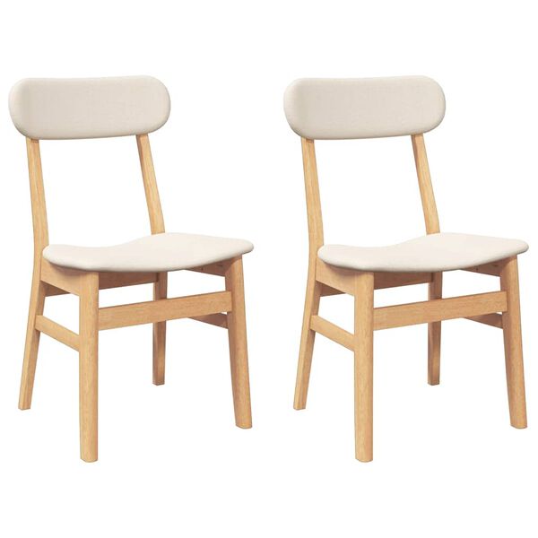 vidaXL Jedálenské stoličky s vankúšmi 2 ks Guma z masívneho dreva