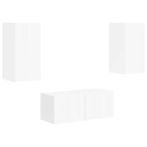 vidaXL Zostava TV skriniek 2 pcs Vysok&yacute; lesk bielej Kompozitn&eacute; drevo