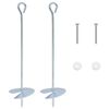vidaXL Zemn&yacute; kotviaci predmet 2 pcs Strieborn&aacute; &Oslash;10 x 40 cm