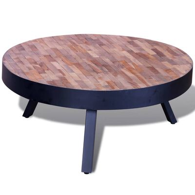 vidaXL Konferenčný stolík, okrúhly, recyklované tíkové drevo