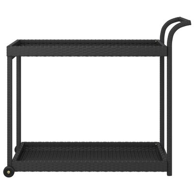 vidaXL Barový vozík čierny 100x45x83 cm polyratan
