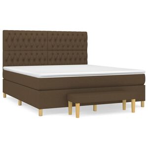 vidaXL Boxspring posteľ s matracom tmavohned&aacute; 180x200 cm l&aacute;tka