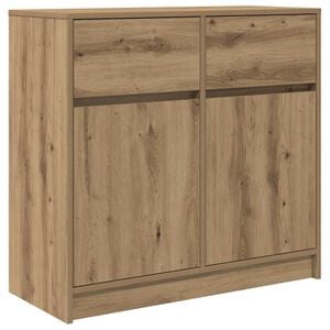 vidaXL Komoda so z&aacute;suvkou, dub artisan 80x34x76 cm, kompozitn&eacute; drevo