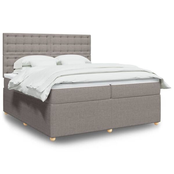vidaXL Boxspring posteľ s matracom sivohned&yacute; 200x200 cm l&aacute;tka