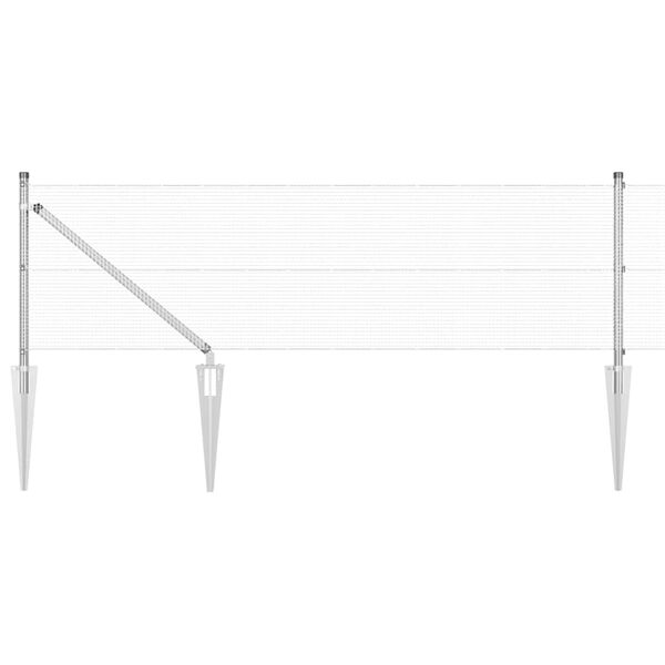 vidaXL Stĺp na plot. Strieborn&aacute; 50 x 0,8 m (12 x 12 mm sieť) Oceľ