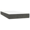 vidaXL Posteľn&yacute; r&aacute;m boxspring s matracom tmavosiv&yacute; 100x200 cm zamat