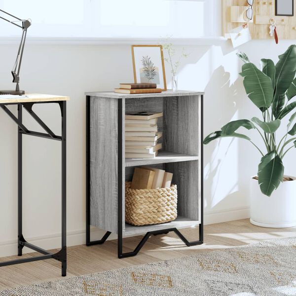 vidaXL Knižnica siv&aacute; sonoma 50x31x74,5 cm kompozitn&eacute; drevo