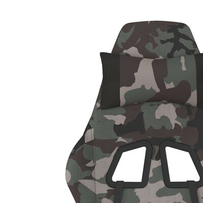 vidaXL Herná stolička s podnožkou maskovacia a čierna látková
