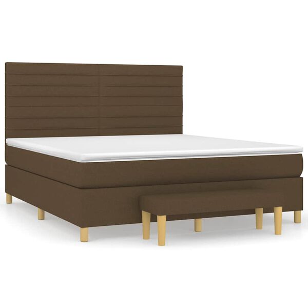 vidaXL Boxspring posteľ s matracom tmavohned&aacute; 180x200 cm l&aacute;tka