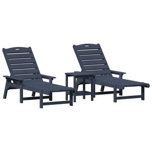 vidaXL Záhradný lounge nábytok 3 pcs Námornícka modrá 38 x 38 x 46cm