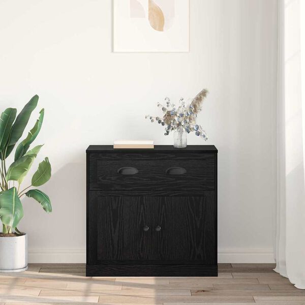vidaXL Highboard Čierny dub 70 x 35,5 x 67,5 cm Kompozitn&eacute; drevo