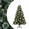 vidaXL Umel&yacute; vianočn&yacute; stromček s guľami 120 cm 150 LED Tepl&aacute; biela