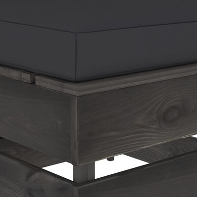 vidaXL Sekčná podnožka s vankúšom sivé impregnované drevo
