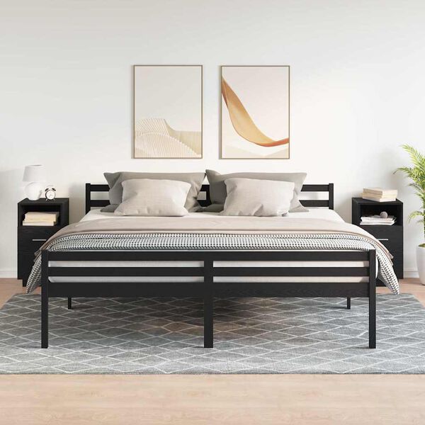 vidaXL Nočn&eacute; stol&iacute;ky 2 ks s 2 z&aacute;suvkami čierne 36x36x68 cm