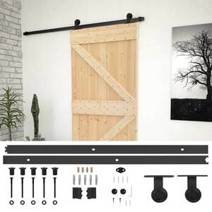 vidaXL Posuvn&eacute; dvere 90 x 210 cm Borovicov&yacute; mas&iacute;v Pr&iacute;rodn&aacute; a čierna