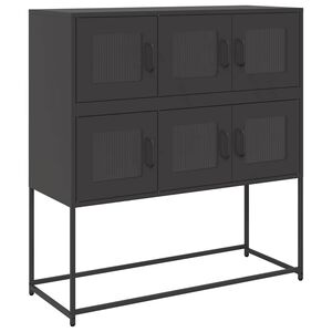 vidaXL Komoda čierna 100,5x39x107 cm oceľ valcovan&aacute; za studena