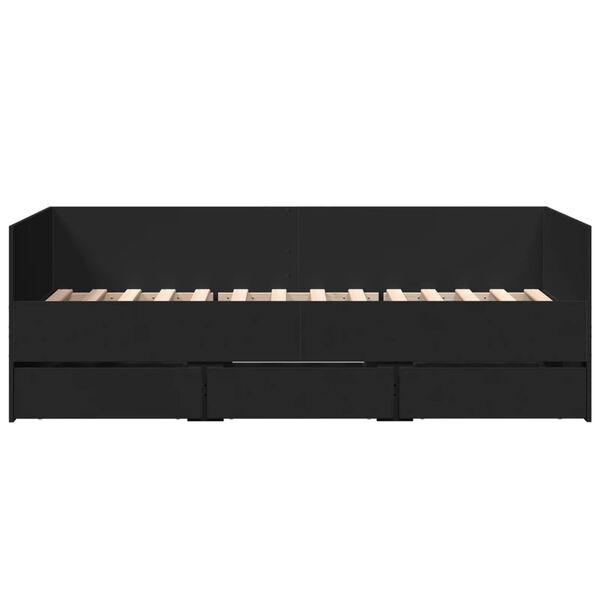 vidaXL Váľanda so zásuvkami bez matraca čierna 90x190 cm