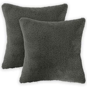 vidaXL Poťah na podložku 2 pcs HEERLEN Tmavosiv&aacute; 30 x 30 cm Boucl&eacute;