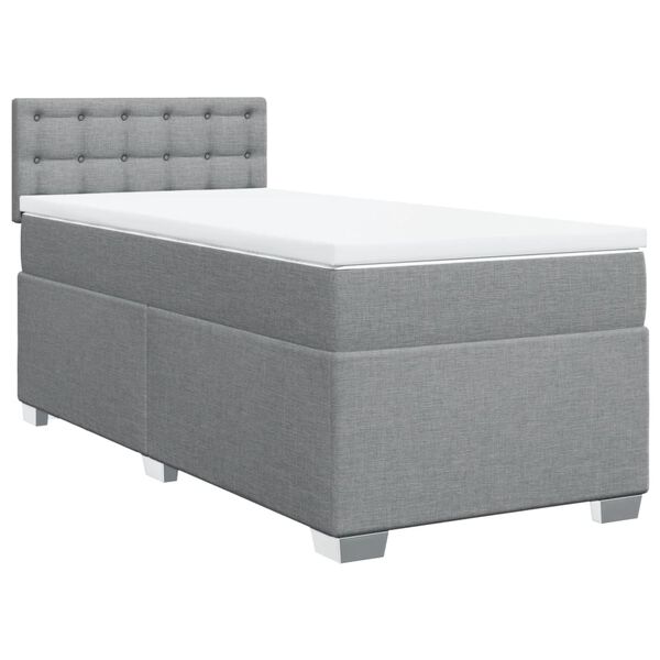 vidaXL Boxspring posteľ s matracom bledosiv&yacute; 100x200 cm l&aacute;tka