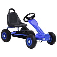 vidaXL Detská šľapacia motokára s pneumatikami, modrá