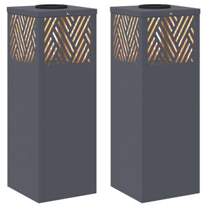 vidaXL Sol&aacute;rne LED svetlo na chodn&iacute;k Rybia kosť 2 pcs Antracit