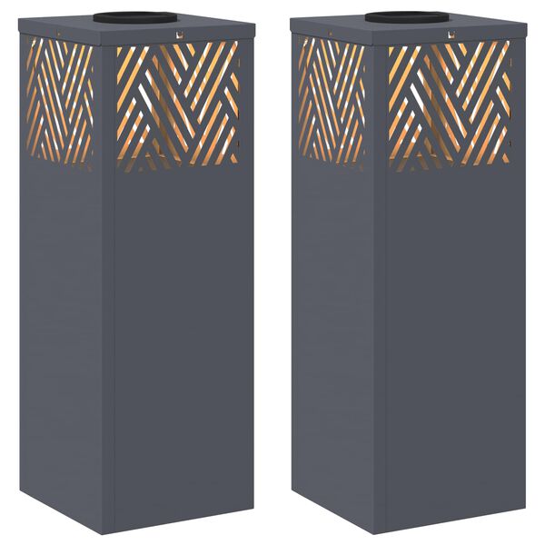 vidaXL Sol&aacute;rne LED svetlo na chodn&iacute;k Rybia kosť 2 pcs Antracit