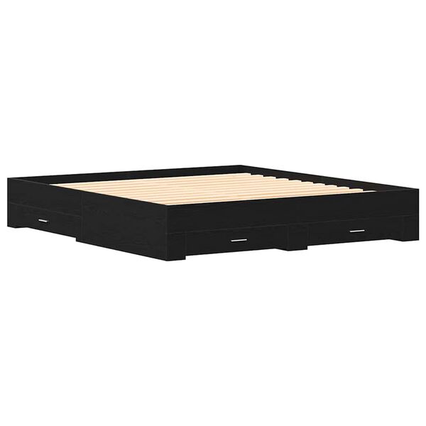 vidaXL R&aacute;m postele Čierny dub 180 x 200 cm Kompozitn&eacute; drevo