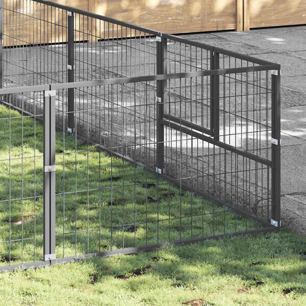 vidaXL Koterec pre psov strieborn&yacute; 54 m&sup2; oceľ