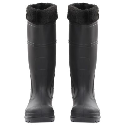 vidaXL Topánky do dažďa s vyberateľnými ponožkami čierne veľk. 38 PVC
