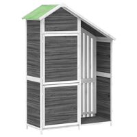 vidaXL Záhradný domček na náradie sivý 120x53,5x170cm masívna borovica