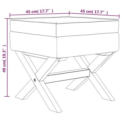 vidaXL Úložná taburetka tmavošedá 45x45x49 cm látka