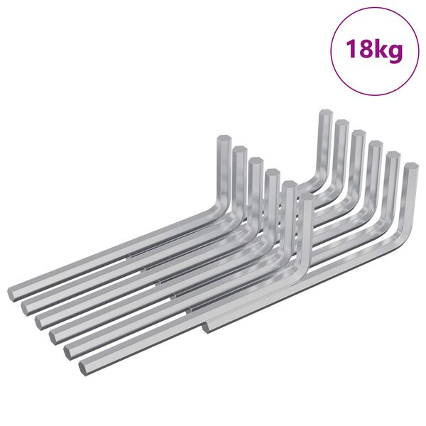 vidaXL &Scaron;esťhrann&yacute; kľ&uacute;č 4675 pcs Strieborn&aacute; 32 x 86 mm Oceľ