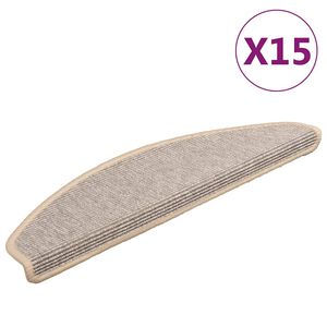 vidaXL Schodov&eacute; rohože 15 ks 65x21x4 cm strieborn&eacute; polkruhov&eacute; veľk&eacute;