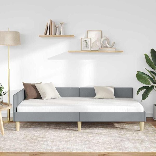 vidaXL Rohov&yacute; r&aacute;m postele Svetlosiv&aacute; 100 x 200 cm l&aacute;tka