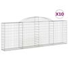vidaXL Obl&uacute;kov&eacute; gabi&oacute;nov&eacute; ko&scaron;e 10 ks 300x30x100/120cm pozinkov. železo