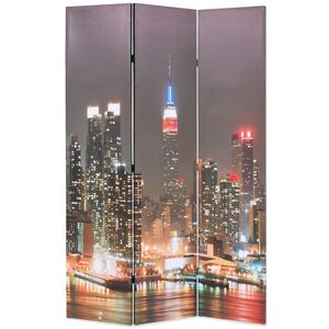 vidaXL Skladac&iacute; parav&aacute;n 120x170 cm, potlač nočn&eacute;ho New Yorku