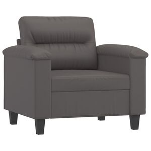 vidaXL Kreslo siv&eacute; 60 cm umel&aacute; koža
