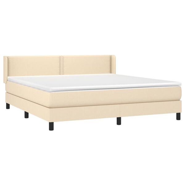 vidaXL Posteľn&yacute; r&aacute;m boxspring s matracom kr&eacute;mov&yacute; 180x200 cm l&aacute;tka