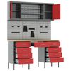 vidaXL Pracovn&aacute; skrinka 8 pcs Červen&aacute; Inžinierske drevo a oceľ