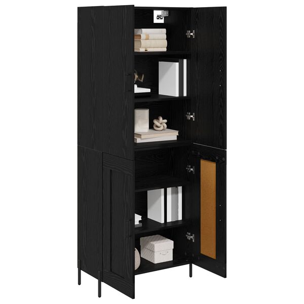 vidaXL Highboard Čierny dub 69,5 x 34 x 180 cm Kompozitn&eacute; drevo