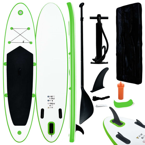vidaXL Nafukovac&iacute; Stand up paddleboard, zeleno biely