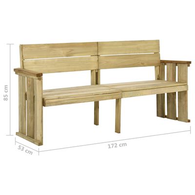 vidaXL Záhradná lavička 172 cm impregnované borovicové drevo