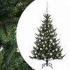 vidaXL Umel&yacute; vianočn&yacute; stromček s vianočn&yacute;mi guľami 120 cm 150 LED