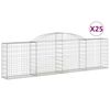 vidaXL Obl&uacute;kov&eacute; gabionov&eacute; ko&scaron;e 25ks 300x30x80/100cm pozinkovan&eacute; železo