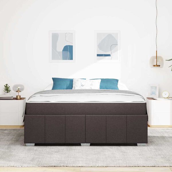 vidaXL R&aacute;m postele s matracmi Tmavohned&aacute; 180 x 200 cm l&aacute;tka